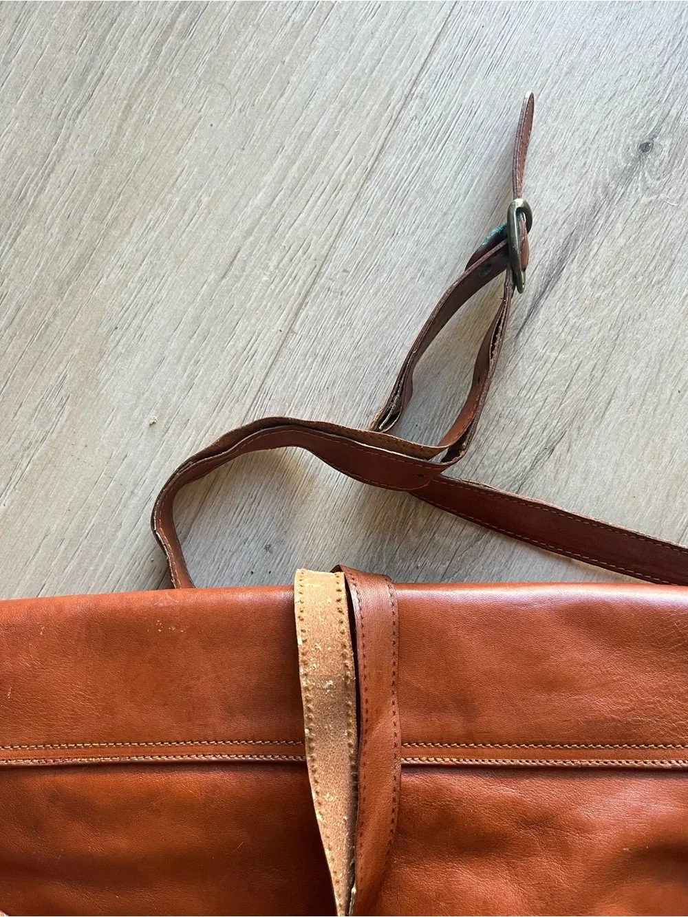 *PROJECT” Leather Messenger Bag in Cognac Brown - Classic Men’s Crossbody